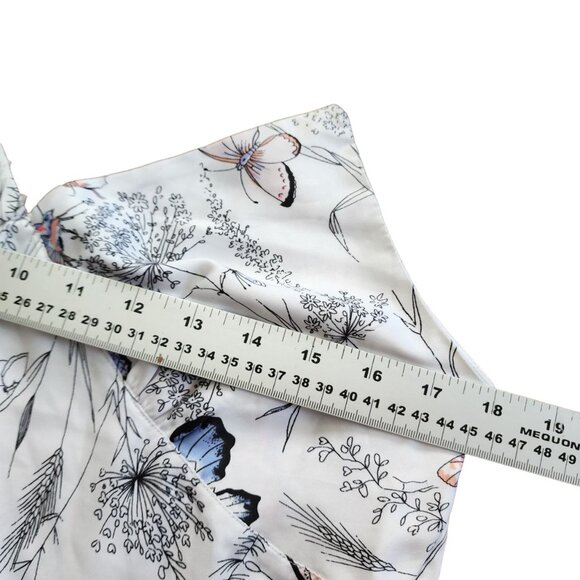 GAP Love Slip Dress Women's M Floral Striped White Midi Spaghetti Straps - Picture 4 of 11